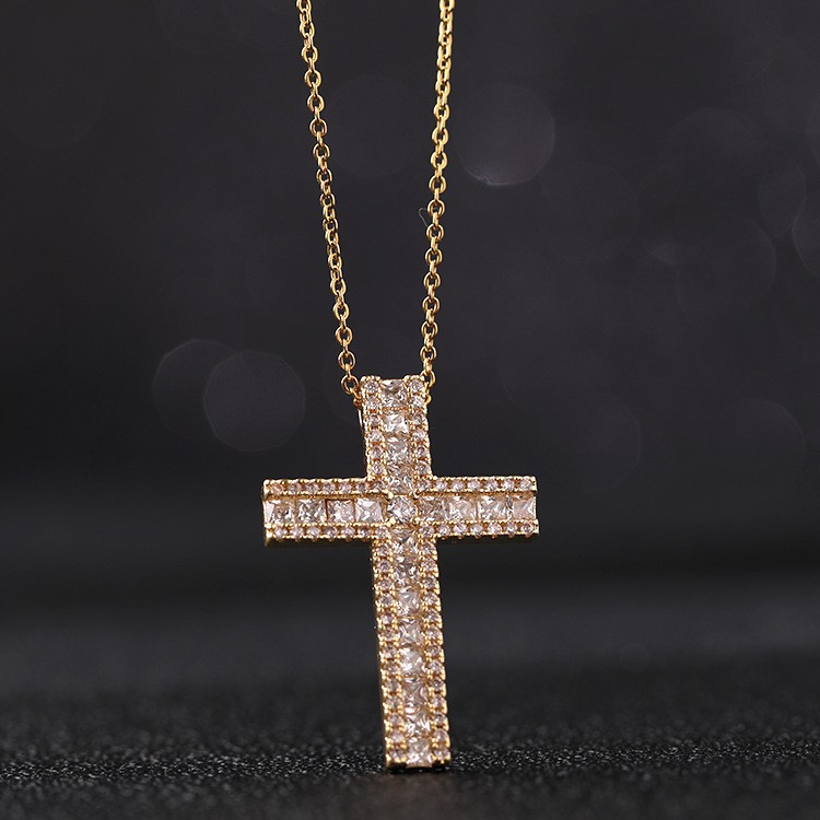 Collier Argenté Avec Croix Et Zircones  Femme | Bijoux Délicats Bijoux Bijoux Délicats