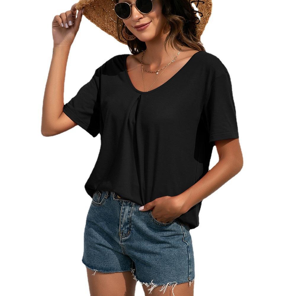 T-Shirt À Col En V  Femme | Tops Et T-Shirts Tops Et T-Shirts Femme