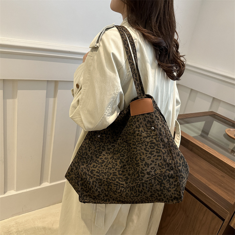 Mini Sac Cabas Imprimé Léopard  Femme | Sacs Portés Main Sacs Femme